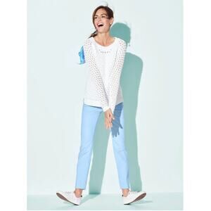 Talbots Light Blue Slim Ankle Jeans sz 8 Spandex Summer Colorful Preppy